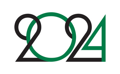 Vector drawing. Numbers of the new year 2024