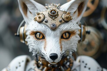 Obraz premium steampunk robot fox
