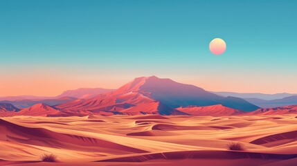 Fototapeta premium Nature Gradients Desert: An illustration showcasing gradients found in natural desert landscapes