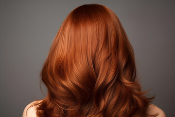 Fototapeta premium well-groomed brown-haired hair on woman head, back view