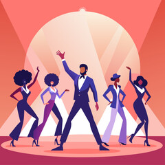 silhouettes of dancing girls, silhouettes of dancing people, group of people, silhouettes of people dancing, group of children playing, Silhouettes of Joyful Children Playing and Dancing People 