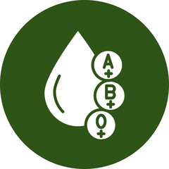 Blood Types Glyph Green Circle Icon
