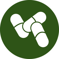 Capsules Glyph Green Circle Icon