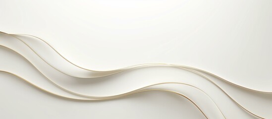 Obraz premium A white background with elegant golden lines forming smooth, flowing curves.