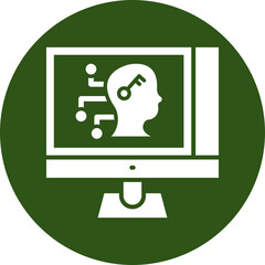 Hacking Skills Glyph Green Circle Icon