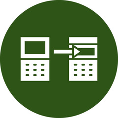 Data Transformation Glyph Green Circle Icon