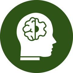 Deep Learning Glyph Green Circle Icon