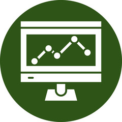 Data Insight Glyph Green Circle Icon