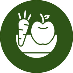 Diet Glyph Green Circle Icon