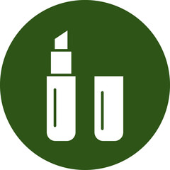 Lipstick Glyph Green Circle Icon