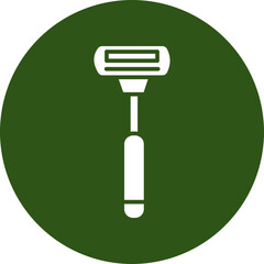 Razor Glyph Green Circle Icon