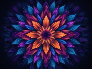 Obraz premium Psychedelic Swirl Mandala Vibrant and Hypnotic Digital Illustration