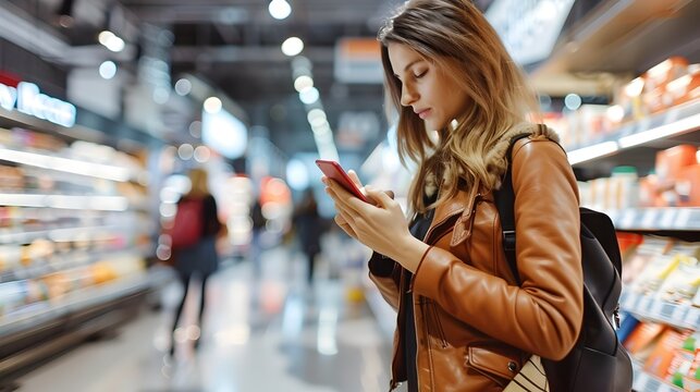 Woman Exploring Personalized Shopping Recommendations Powered by Data Analytics