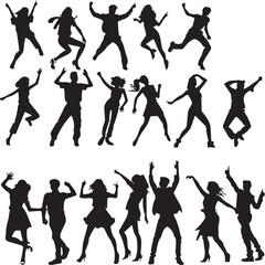  People dancing silhouette set
