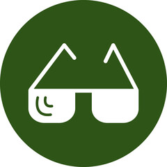 Sunglasses Glyph Green Circle Icon
