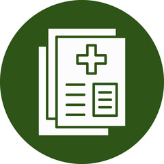 Obraz premium Medical History Glyph Green Circle Icon