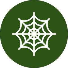 Spider Web Glyph Green Circle Icon