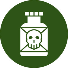 Posion Glyph Green Circle Icon