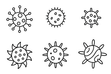 Virus Line Art Illustration Minimalistic Microorganism Concept
