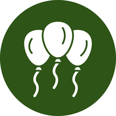 Ballon Glyph Green Circle Icon