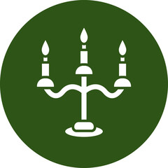 Candle Holder Glyph Green Circle Icon