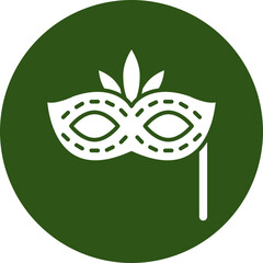 Fototapeta premium Carnival Mask Glyph Green Circle Icon