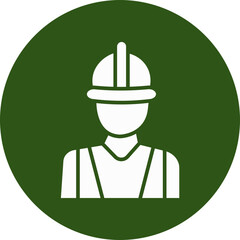 Worker Glyph Green Circle Icon