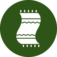 Beach towel Glyph Green Circle Icon