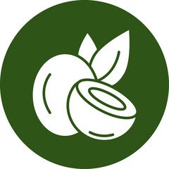 Coconut Glyph Green Circle Icon