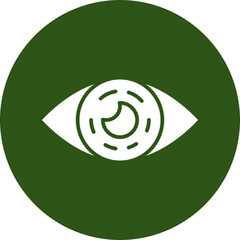 Contact Lens Glyph Green Circle Icon