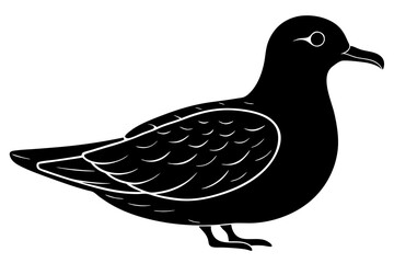 Cute silhouette black color Southern Giant Petrel vector art illustration