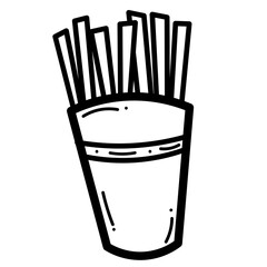 Hand Drawn Doodle French Fries