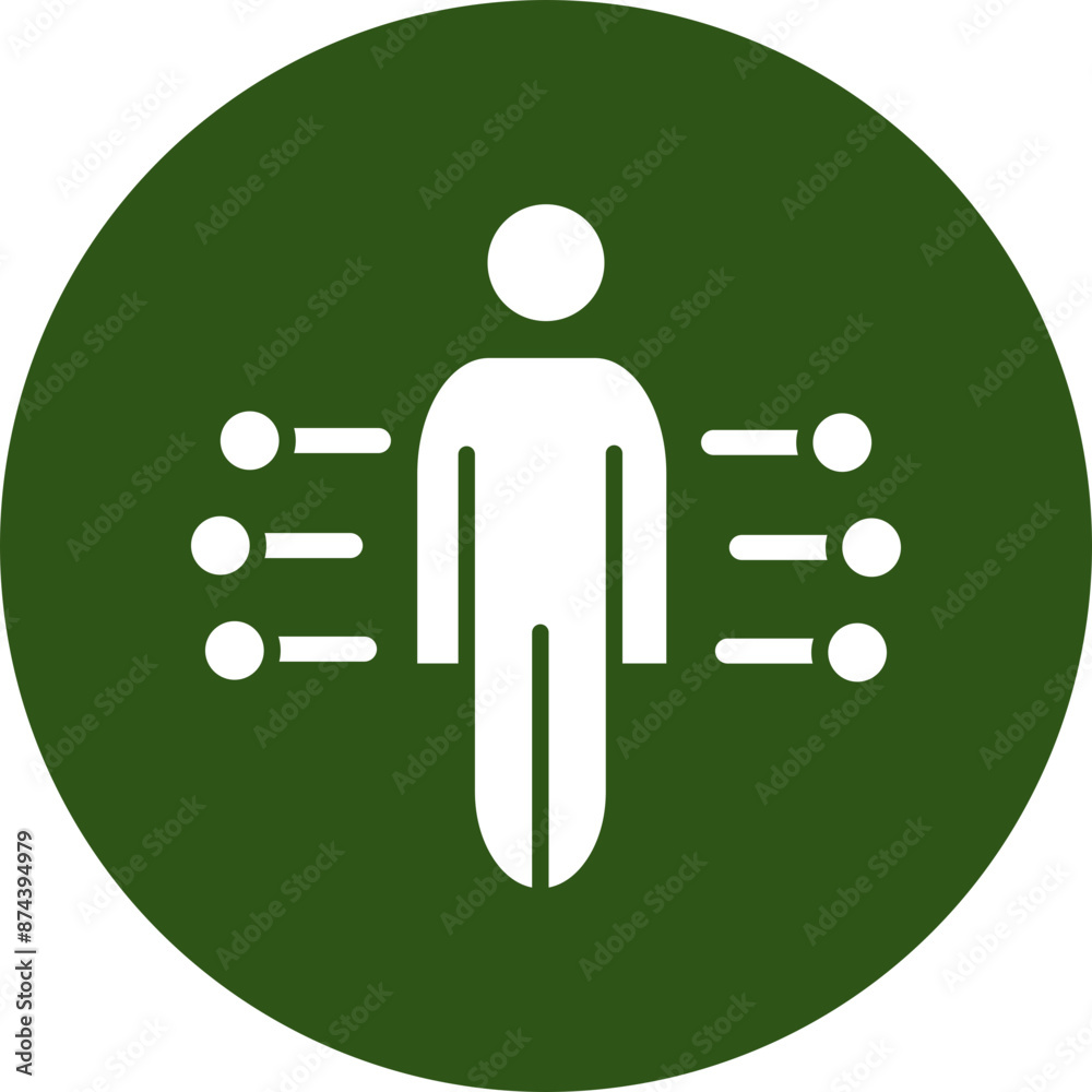 Sticker human glyph green circle icon