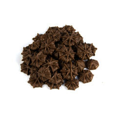 Milk Chocolate Stars. on a White Background