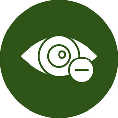 Myopia Glyph Green Circle Icon