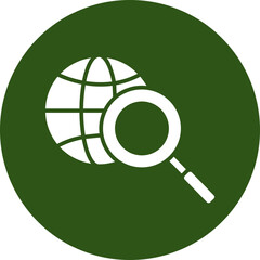 Global Research Glyph Green Circle Icon