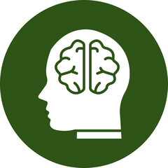 Creative Mind Glyph Green Circle Icon