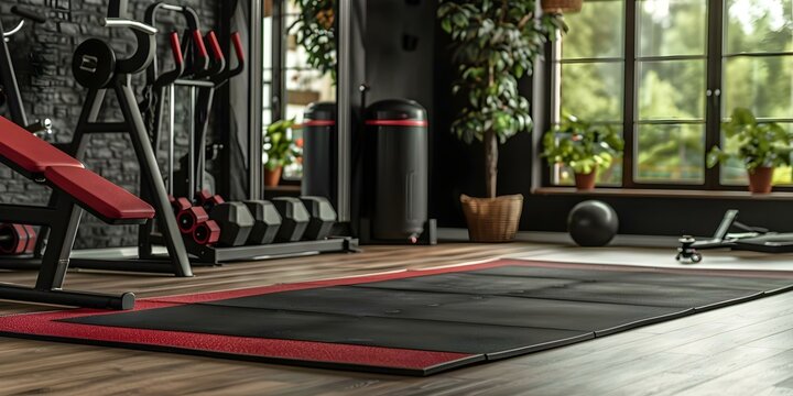 Noise-Reducing Rubber Flooring for Intense Home Workouts. Concept Home Gym, Workout Flooring, Noise Reduction, Rubber Mats, Intense Workouts