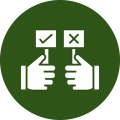 Yes Or no Glyph Green Circle Icon