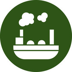 Ship Glyph Green Circle Icon