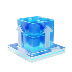 Obraz premium Blue databases server 3d icon