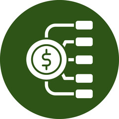 Planning Glyph Green Circle Icon