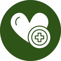 Medical Assistance Glyph Green Circle Icon