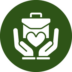 Social Services Glyph Green Circle Icon