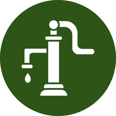 Water Pump Glyph Green Circle Icon