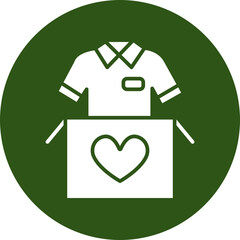 Clothes Donation Glyph Green Circle Icon