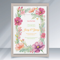 elegant engagement Sophisticated wedding invitation card vector design template