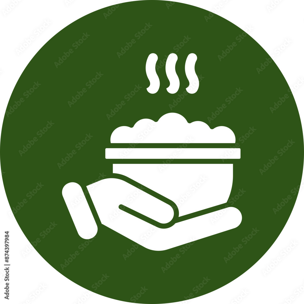 Sticker Food Glyph Green Circle Icon