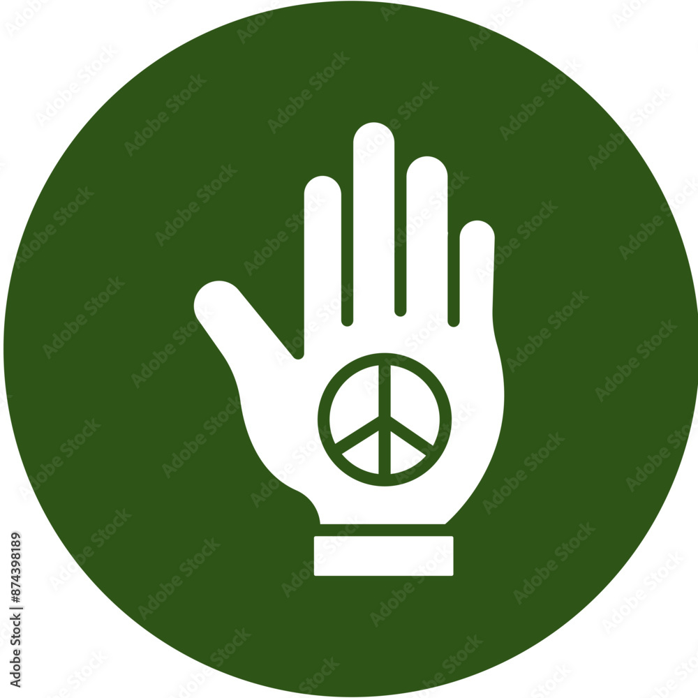 Canvas Prints peace glyph green circle icon