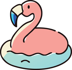 Cute and vibrant flamingo float, ready for summer fun.